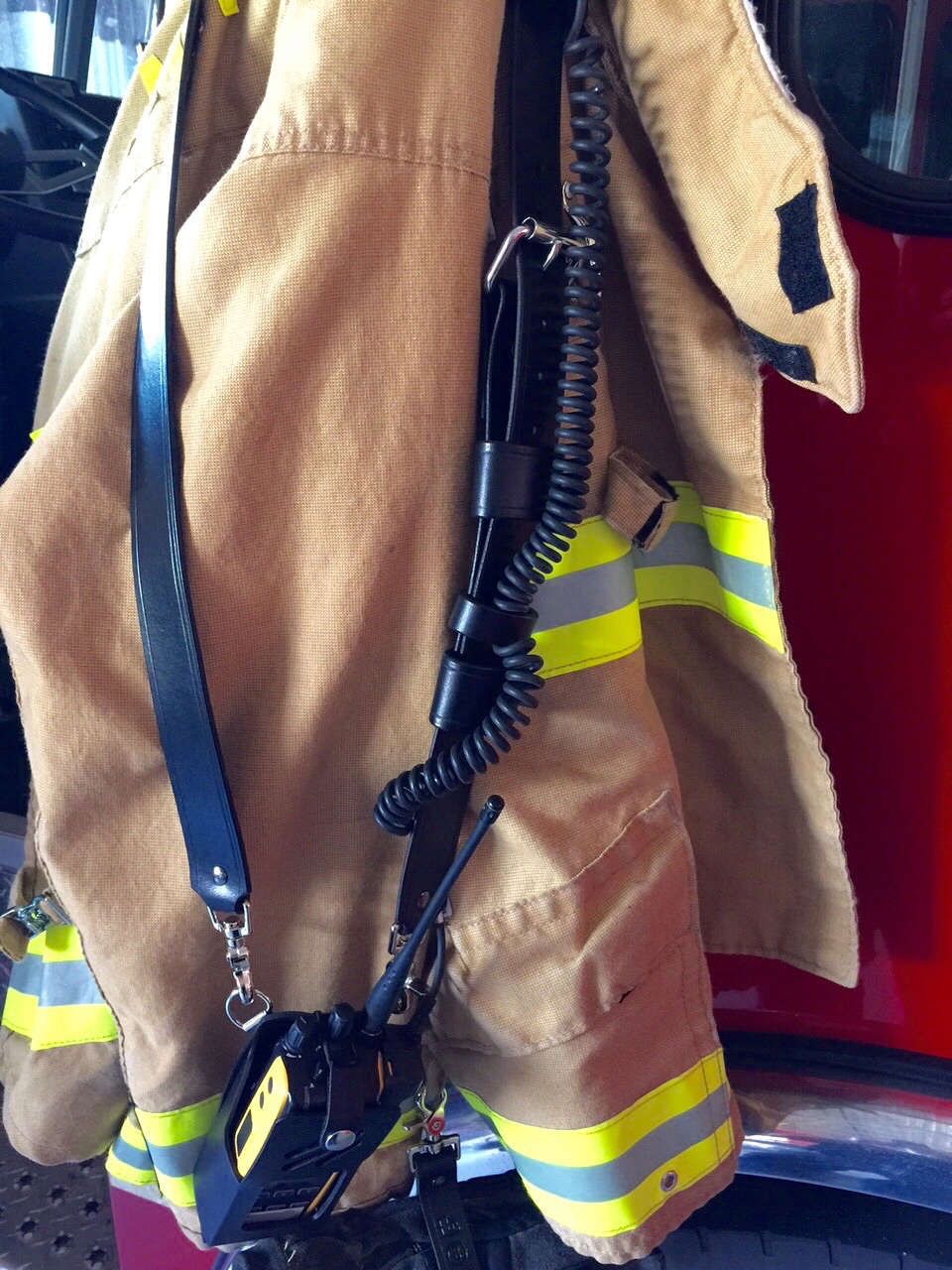 Cobra Tufskin Leather Firefighter Radio Strap Belt Holder Fireman EMS Adjustable 