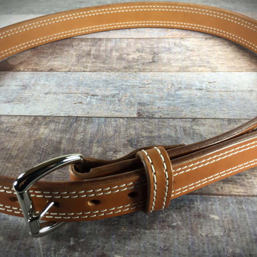 1 1/2″ Stitched Double Layer Gun Belt – S & S Leatherworks