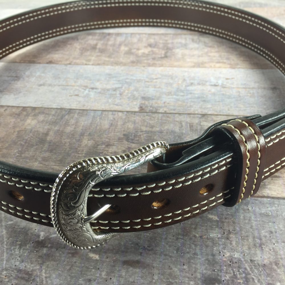 1 1/2″ Stitched Double Layer Gun Belt – S & S Leatherworks