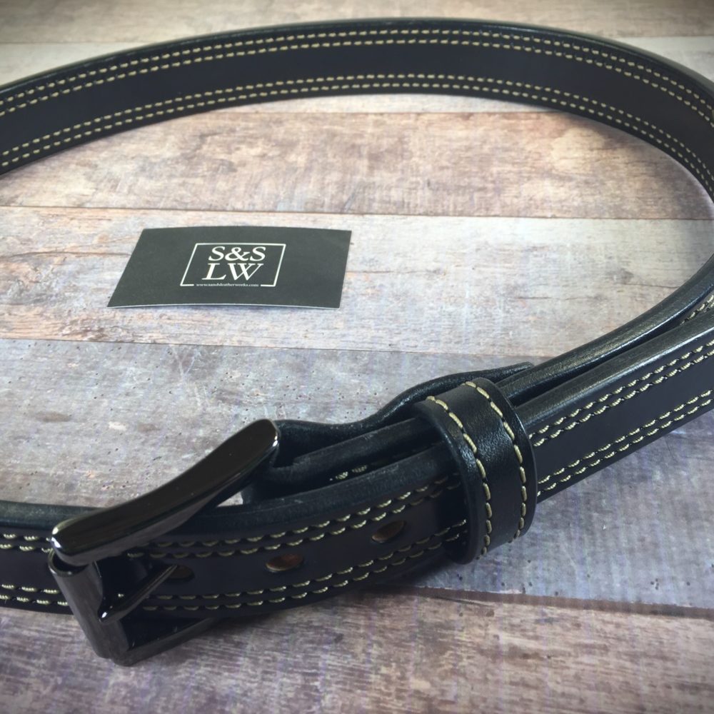 1 1/2″ Stitched Double Layer Gun Belt – S & S Leatherworks